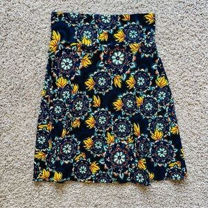 LuLaRoe Multicolor Floral Baroque Print Azure XL Skirt Mini Midi A-Line